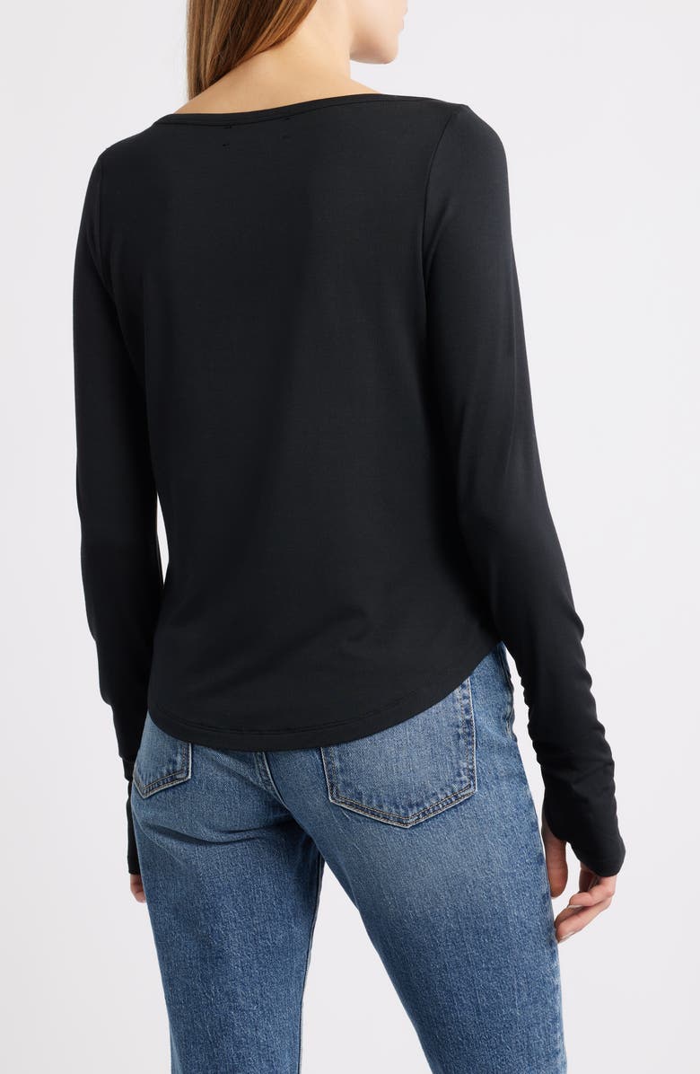 CITY BLUES Long Sleeve Modal Blend Top, Alternate, color, Black