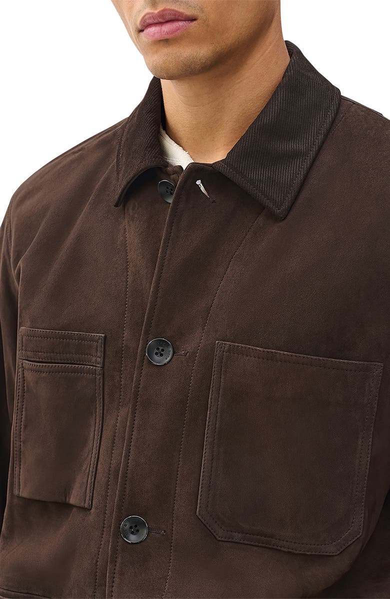 rag & bone Graham Suede Chore Jacket, Alternate, color, Brown