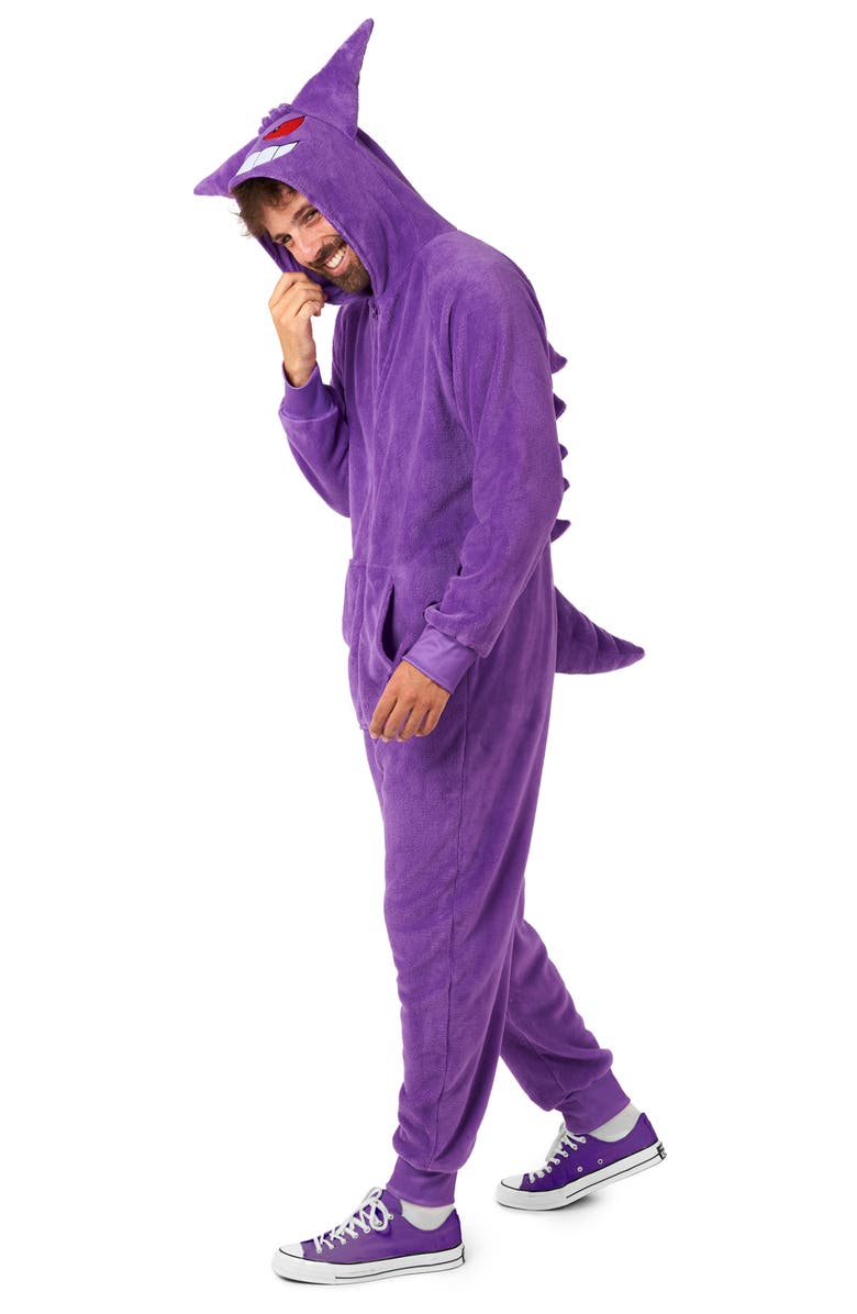 OppoSuits Pokémon<sup>™</sup> Gengar Fleece Hooded Jumpsuit, Alternate, color, Purple