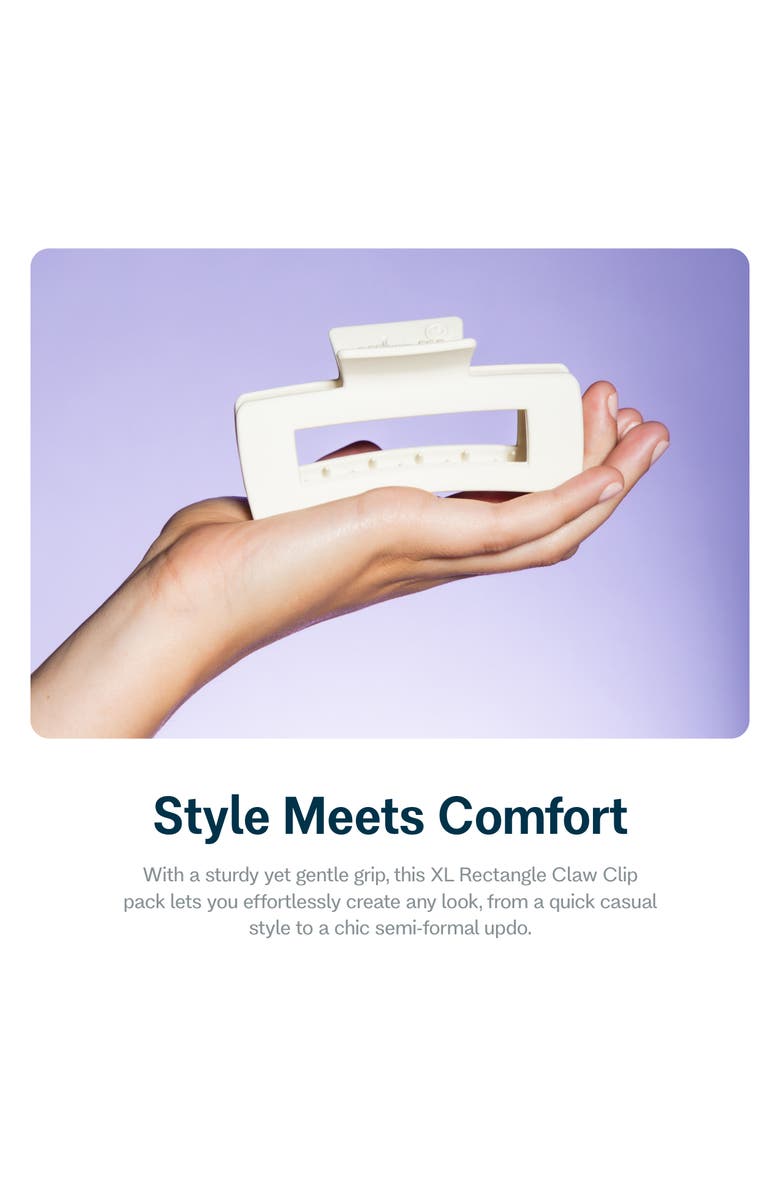 Gimme Beauty XL Rectangle Claw Clip for Thick Hair Duo, Alternate, color, Ivory