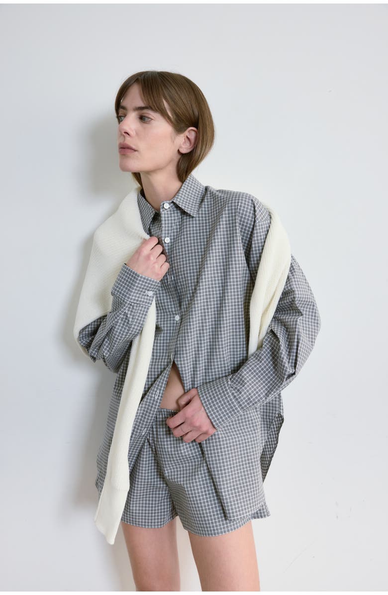 Almina Concept Oversized Cotton Shirt, Alternate, color, Grey Stripe