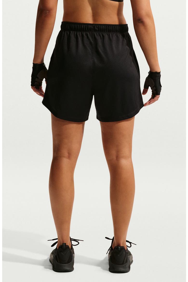 One Dri-FIT Mid Rise 5-Inch Shorts, Alternate, color, BLACK/ BLACK/ WHITE