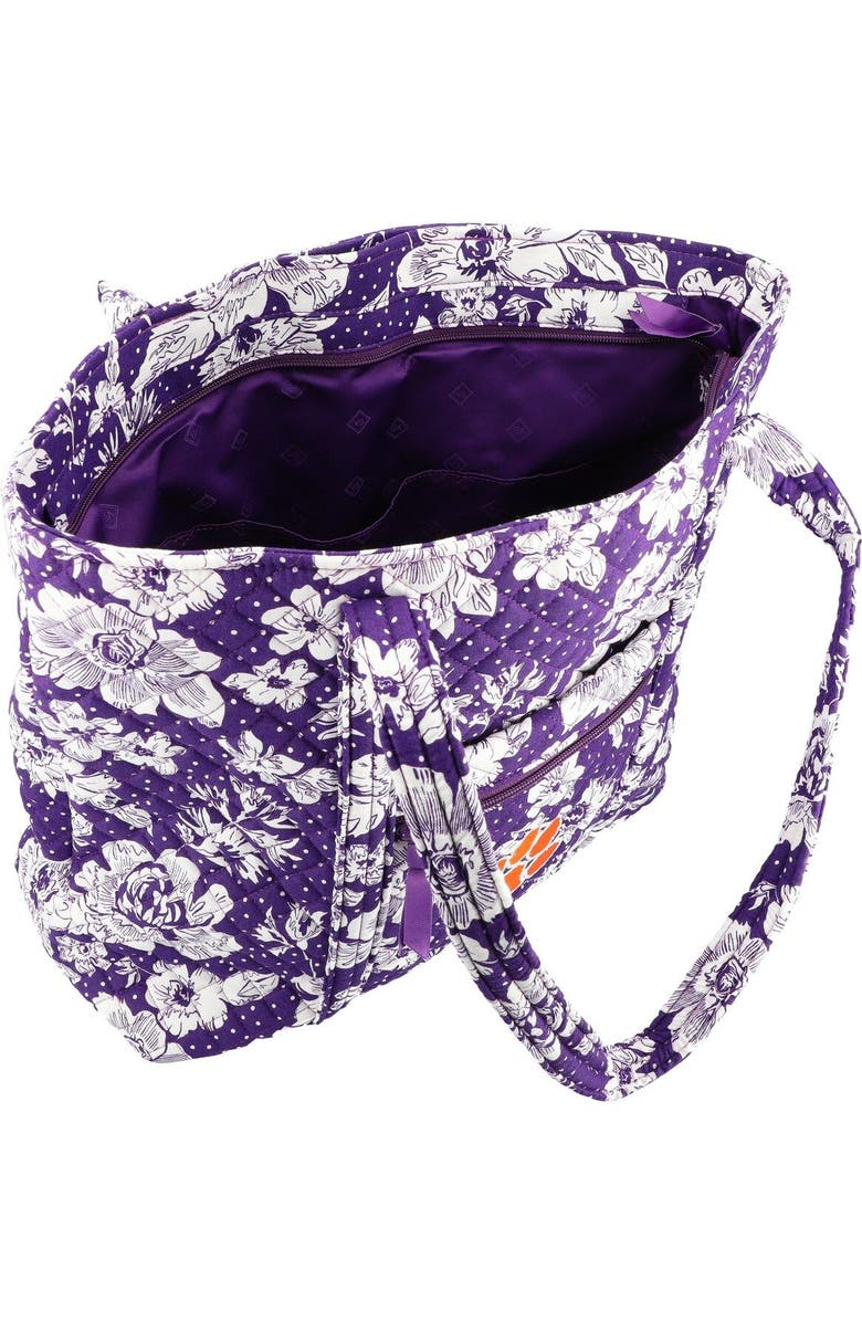 VERA BRADLEY Clemson Tigers Rain Garden Vera Tote Bag, Alternate, color, Purple