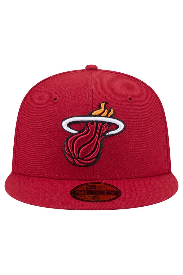 Men's New Era  Red Miami Heat Team 59FIFTY Fitted Hat, Alternate, color, Red