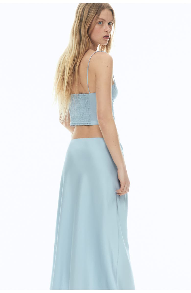 H&M Satin Maxi Skirt, Alternate, color, Light Blue