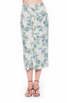 Alexia Admor Carla Button Front Midi Skirt