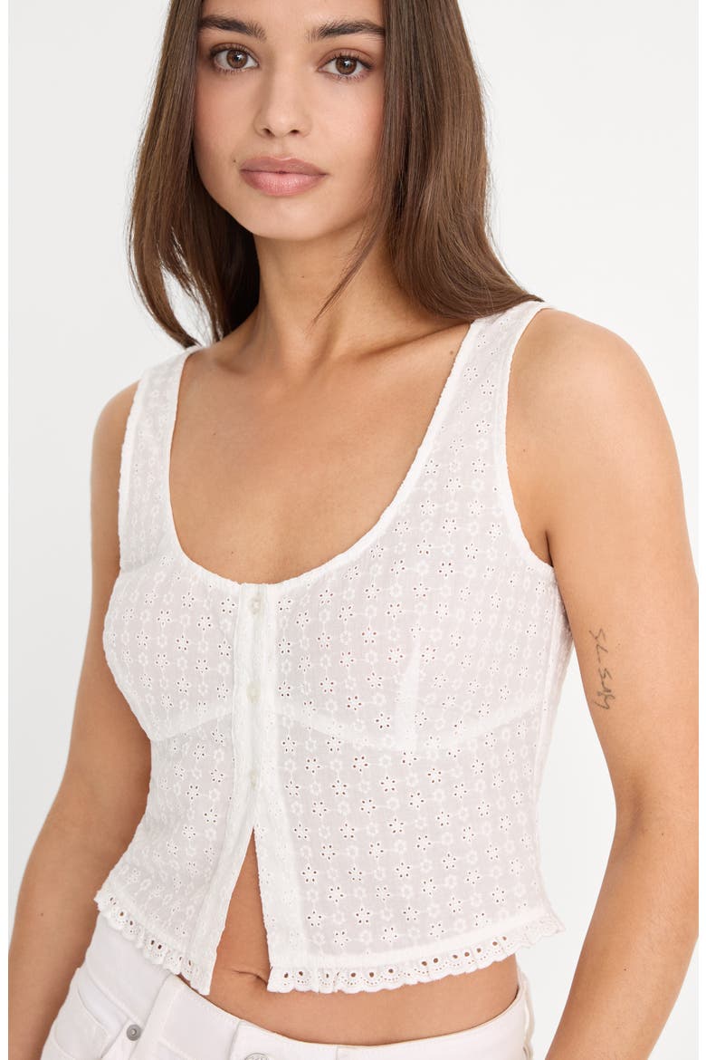The Eyelet Top, Alternate, color, WHITE001