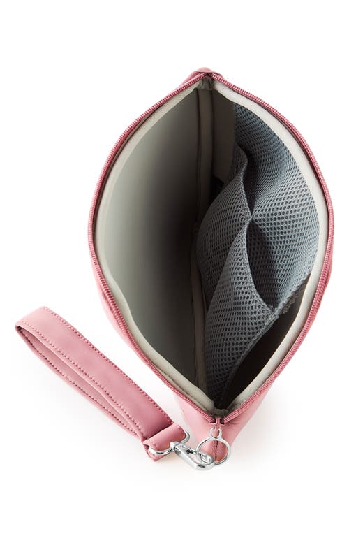 Kusshi Scuba Knit Wristlet Pouch In Mauve/stone