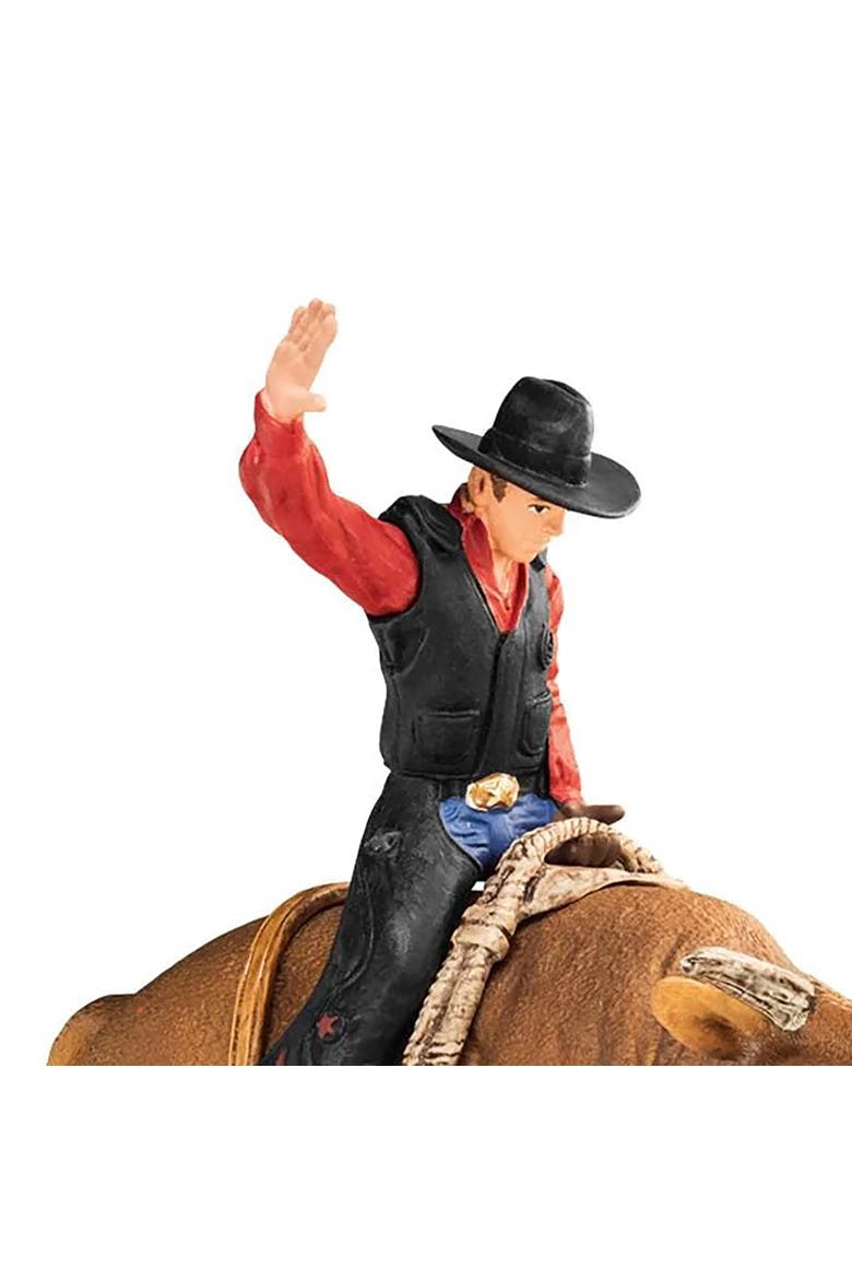 Farm World Cowboy With Bull Rodeo Figure Playset, Alternate, color, Multicolored