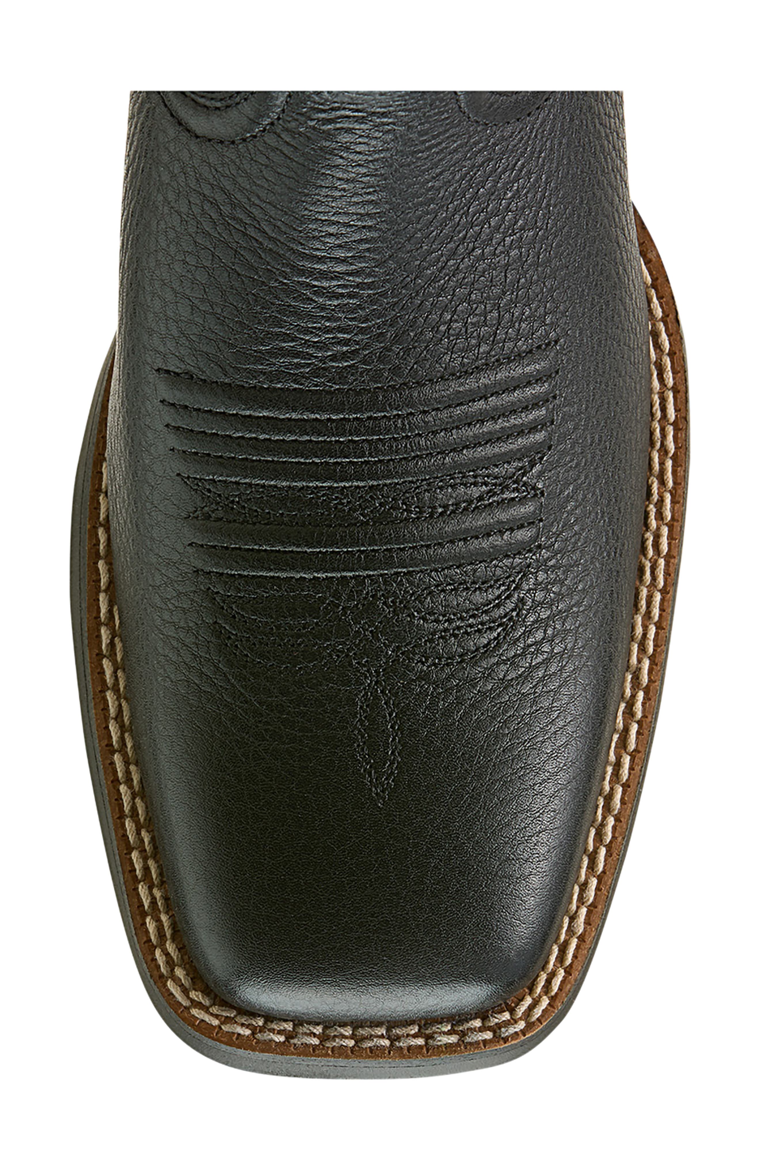 Round Up Filly Wide Square Toe Western Boot, Alternate, color, BLACK