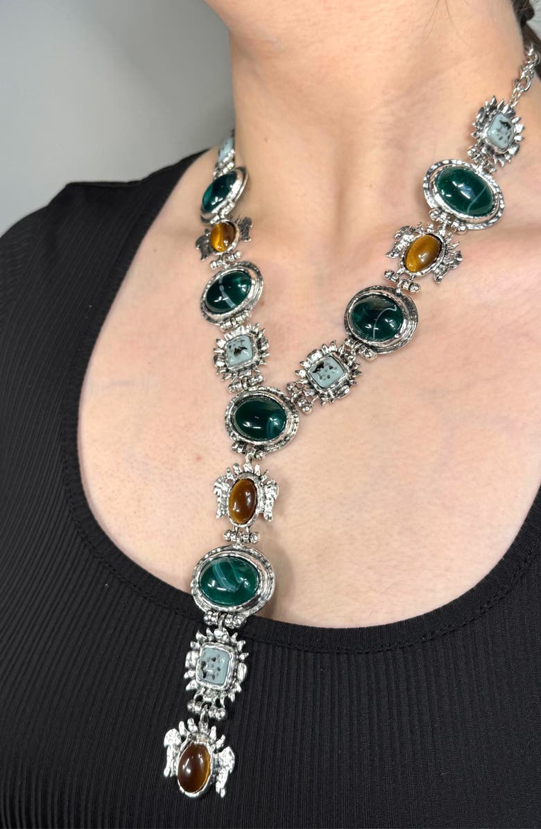 Adornia Western Stone Lariat Necklace, Alternate, color,