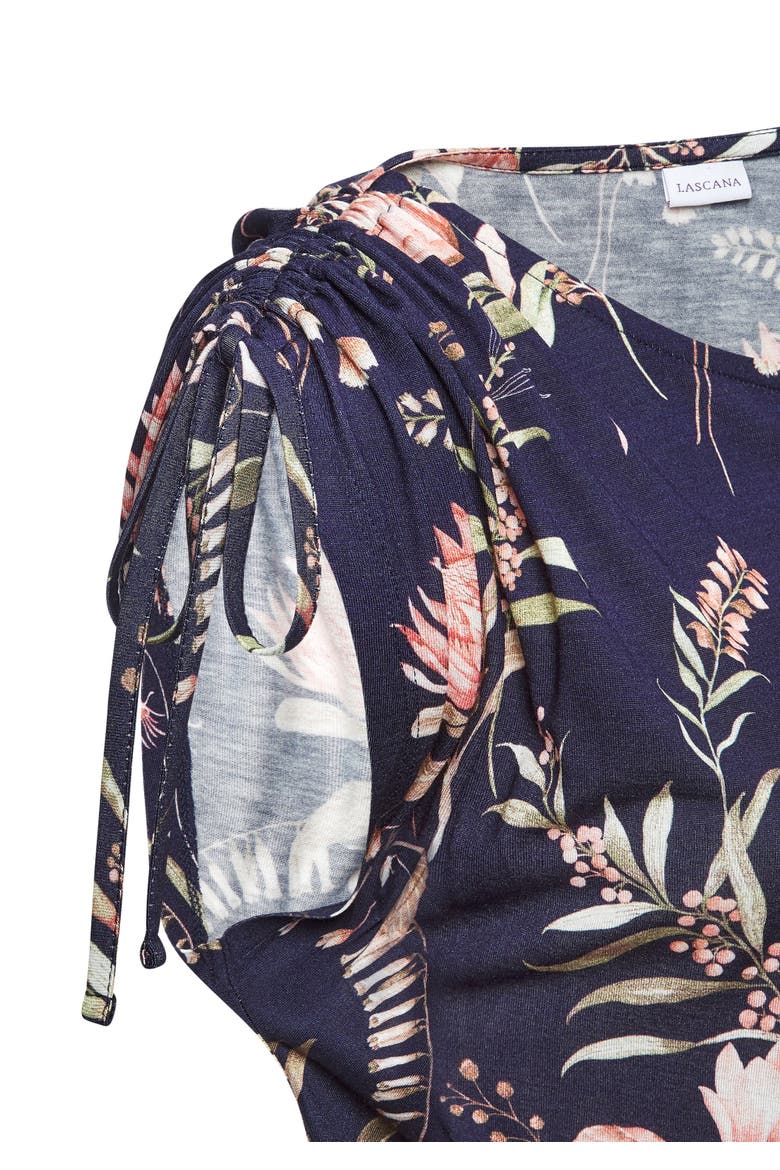 Tie Detail Dress, Alternate, color, Navy Printed