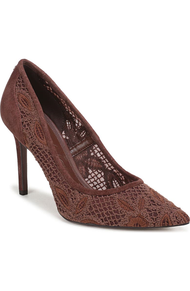 Sam Edelman Hazel Mesh Pointed Toe Pump, Main, color, Ande Brown