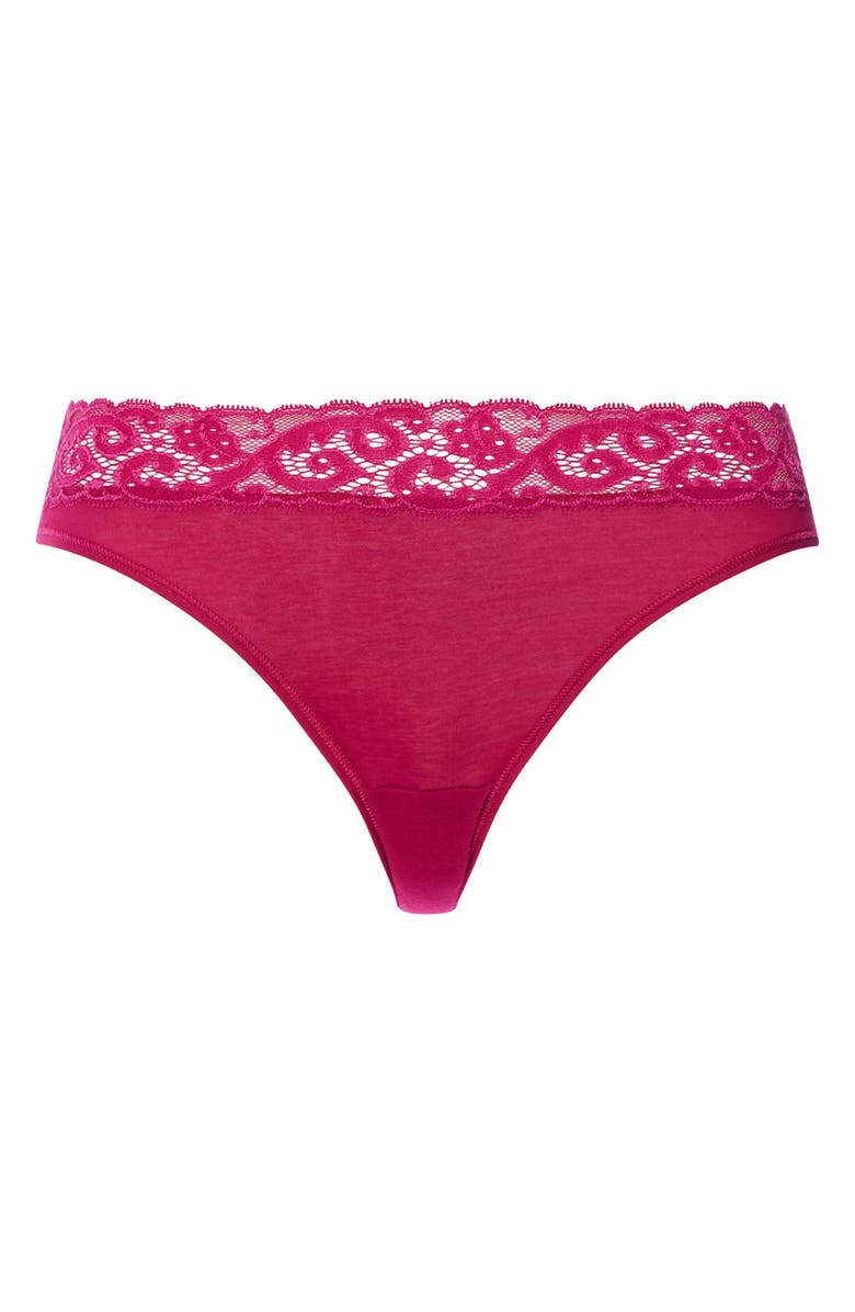 Hanro Moments High Cut Bikini, Alternate, color, Light Sangria