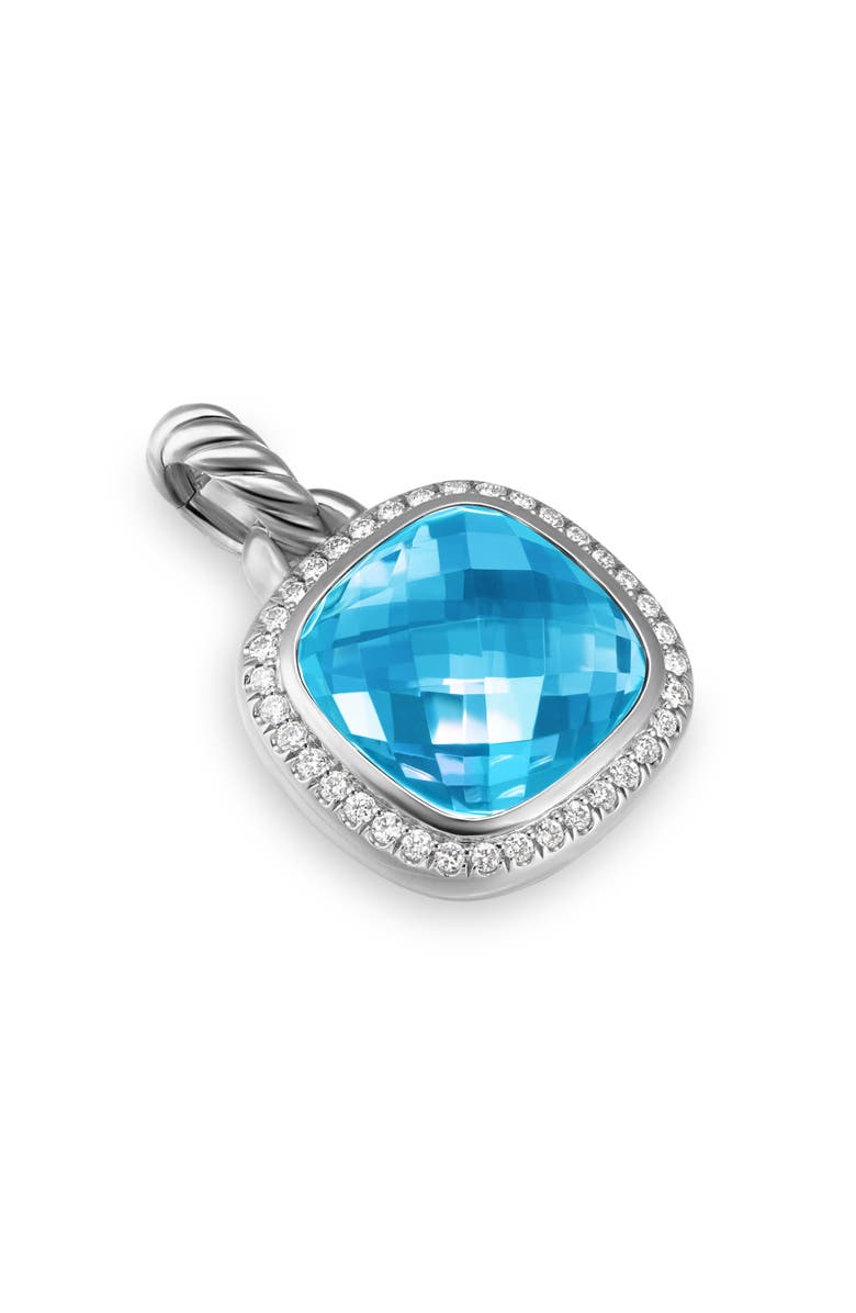 David Yurman Albion<sup>®</sup> Pendant in Sterling Silver with Blue Topaz & Diamonds, 11mm, Alternate, color, Blue Topaz