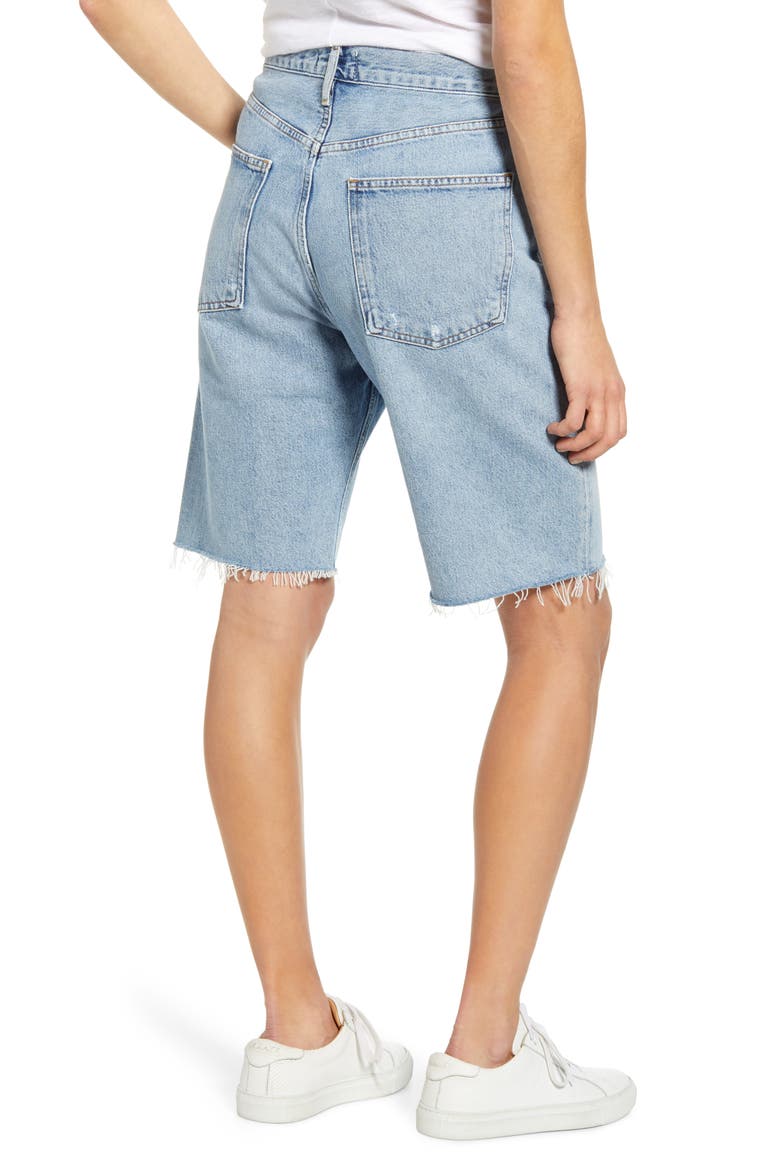 '90s Longline Denim Shorts, Alternate, color, RIPTIDE