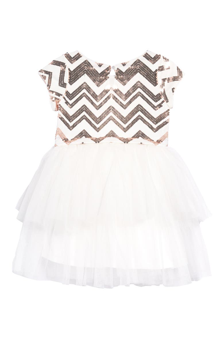 Sequin Chevron Tutu Dress, Alternate, color, OFF WHITE/ BLUSH