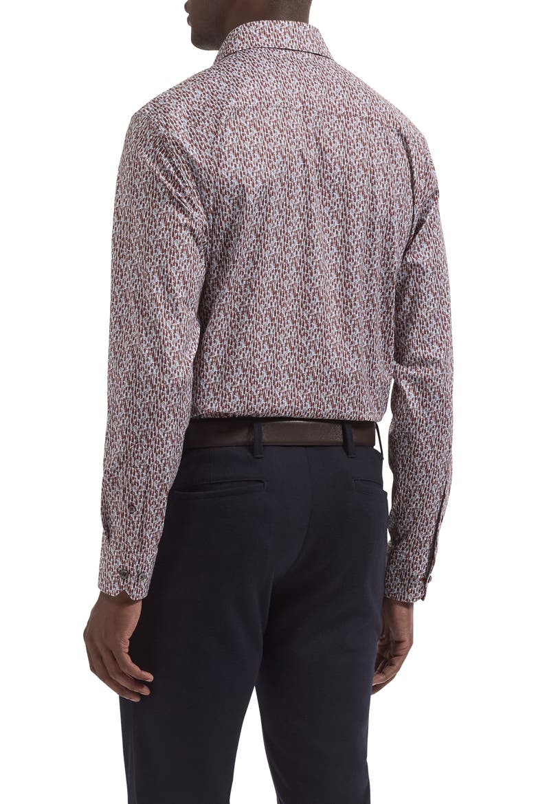 James OoohCotton® Wine Bottle Print Button-Up Shirt, Alternate, color, BURGUNDY