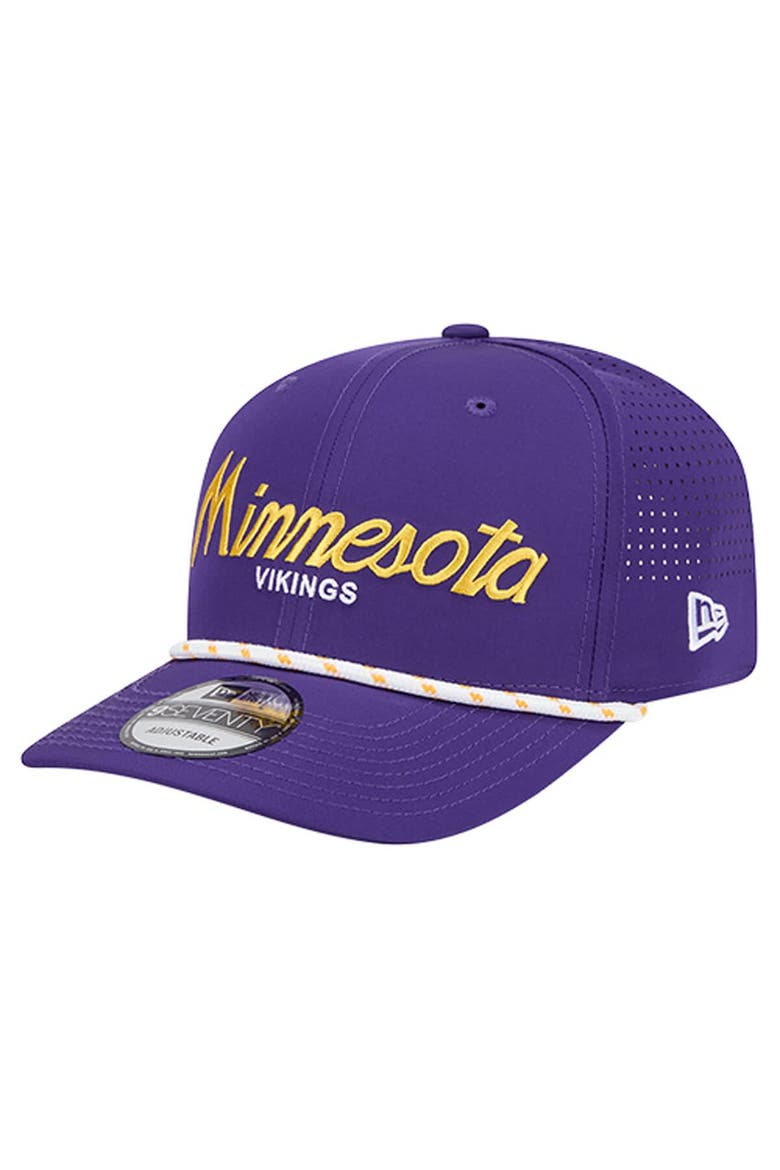 Men's New Era Purple Minnesota Vikings Script 9SEVENTY Adjustable Hat, Main, color, Purple