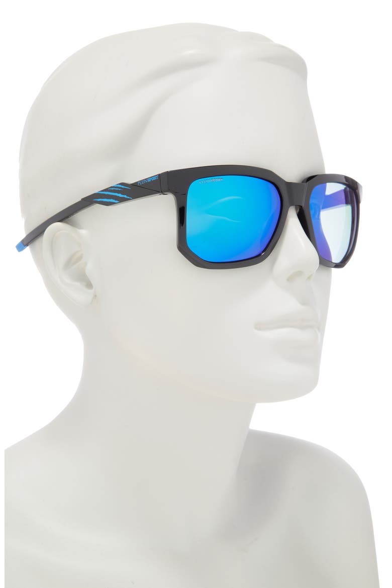 Sport 56mm Square Sunglasses, Alternate, color, BLACK BLACK BLUE