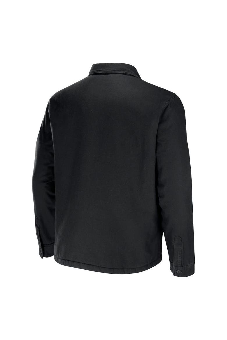Men's NFL x Darius Rucker Collection by Fanatics Black Baltimore Ravens Canvas Button-Up Shirt Jacket, Alternate, color, Black