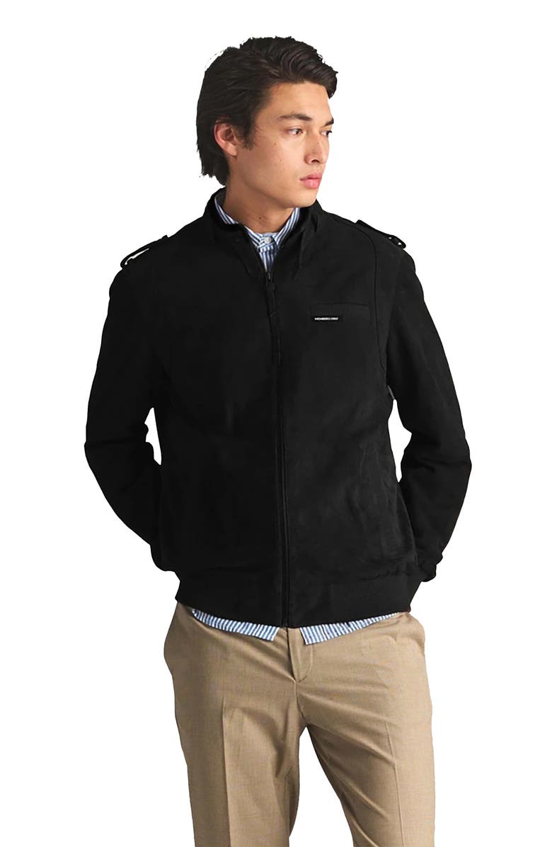 Members Only Men's Soft Suede Iconic Jacket, Alternate, color, Black