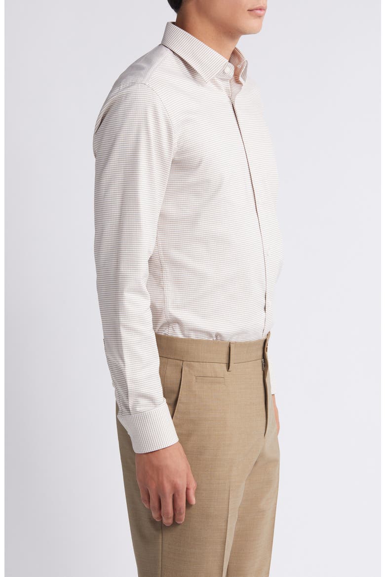 Hank Kent Stripe Stretch Dress Shirt, Alternate, color, WHITE