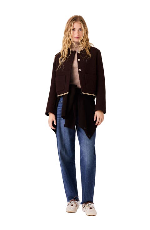 Tweed Jacket With Chain Trim