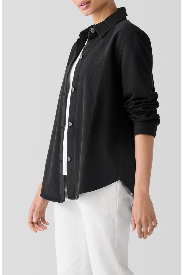 Classic Organic Cotton Shirt Jacket, Alternate, color, BLACK