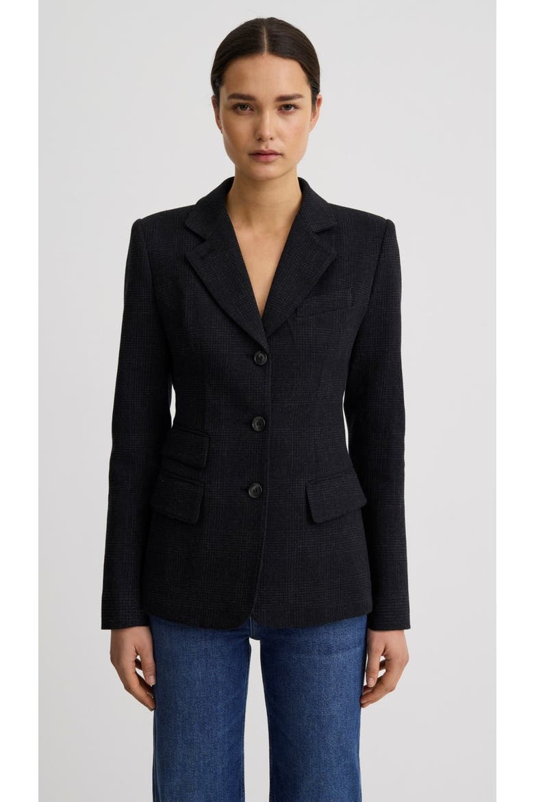 Three Button Tailored Blazer, Alternate, color, Crow Glen Check