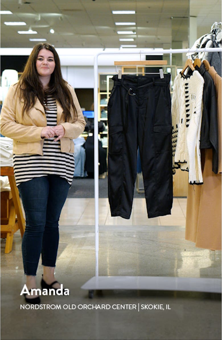 Belted Satin Cargo Pants, sales video thumbnail