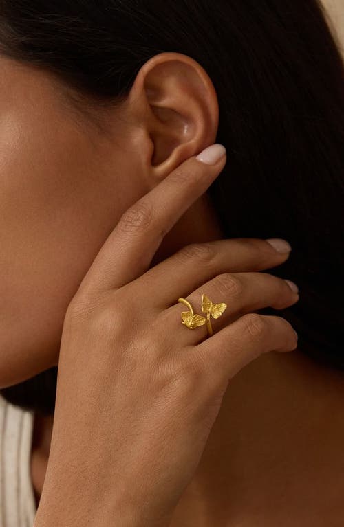Satya Jewelry Freedom To Soar Adjustable Butterfly Ring In Gold