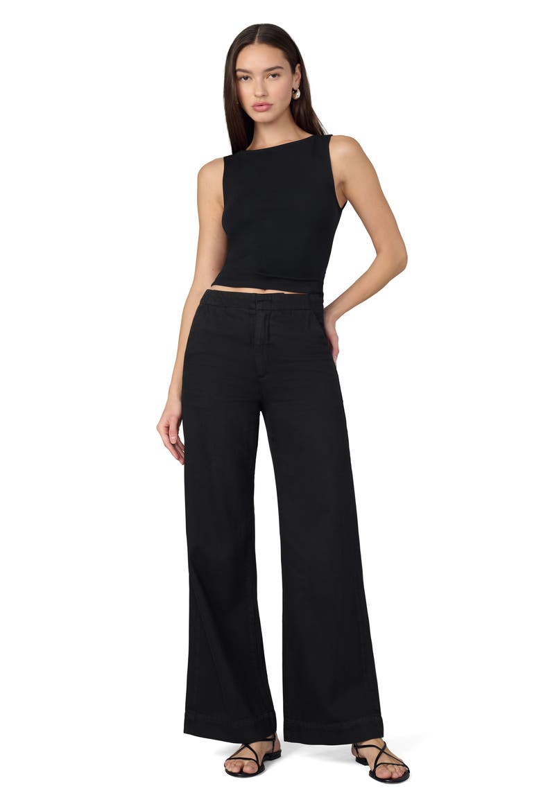 The Clean Wide Leg Trouser, Alternate, color, BLACK
