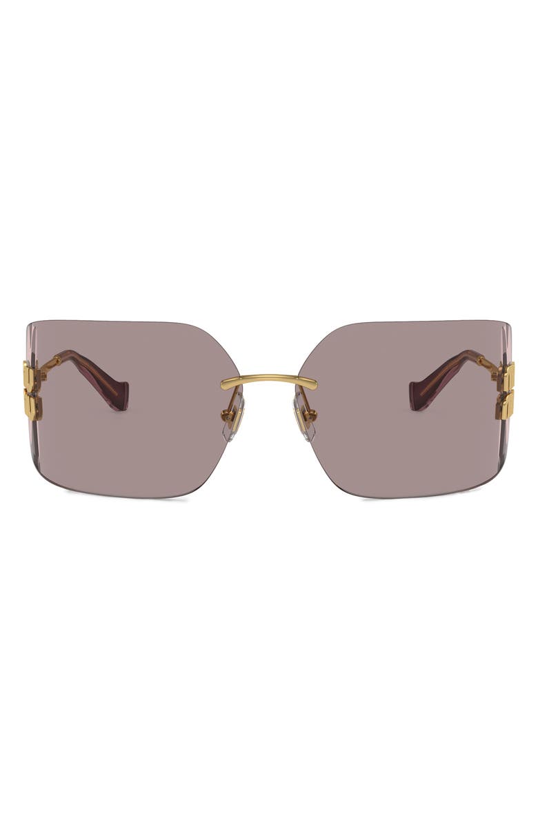 Miu Miu 80mm Oversize Irregular Sunglasses, Main, color, Gold