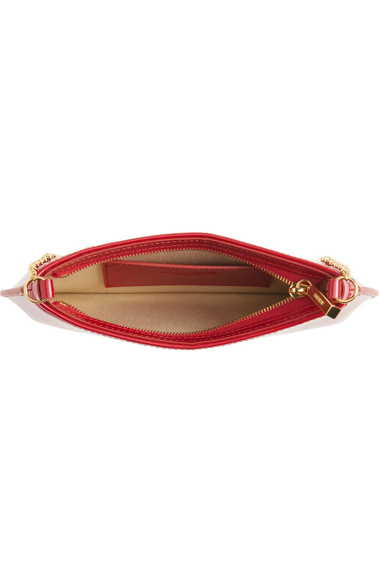 Jacquemus Le Petit Bisou Chaine Patent Shoulder Bag, Alternate, color, Red / Gold 47G