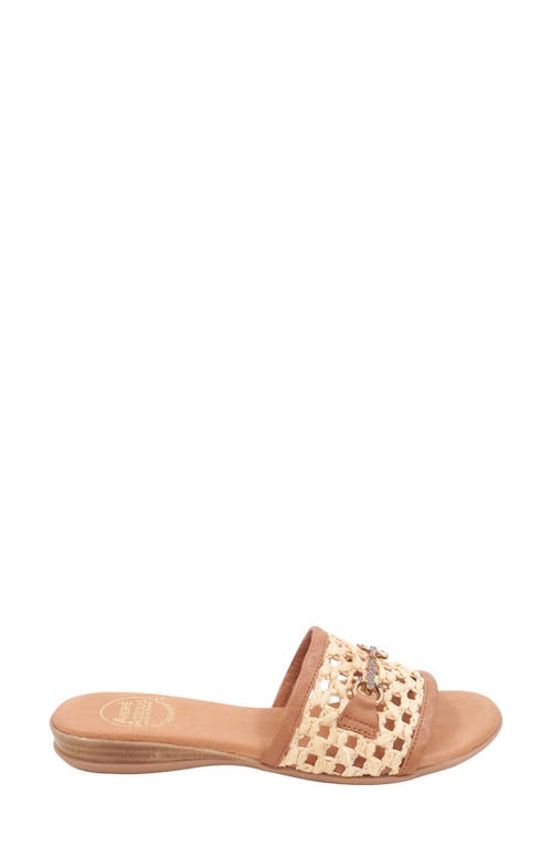 Andre Assous André Assous Niles Crystal Bit Slide Sandal In Natural/cuero