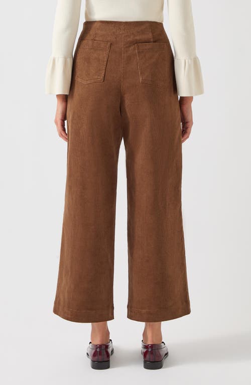 Lk Bennett Hans Wide Leg Corduroy Pants In Chocolate