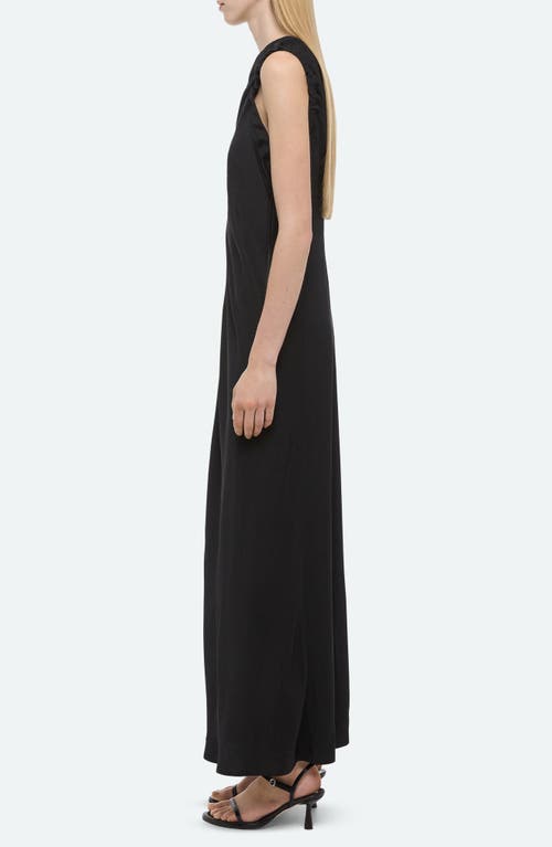 Helmut Lang Ruched Sleeveless Maxi Dress In Black
