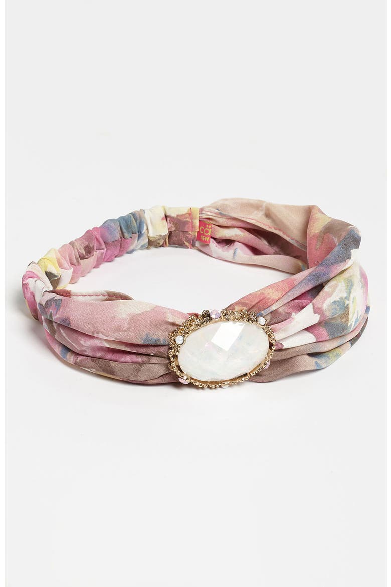 'Opalescent Dream' Head Wrap, Main, color, LILAC