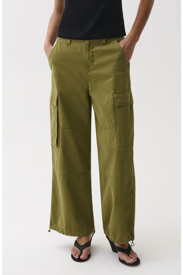 Petra Wide Leg Cargo Pants, Main, color, DEEP MOSS