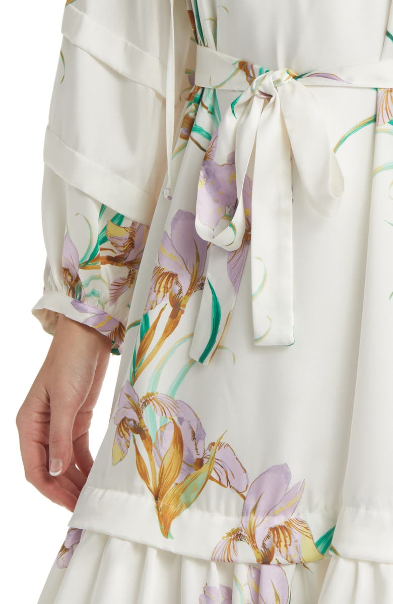 KOBI HALPERIN Trace Floral Tie Waist Dress, Alternate, color, 