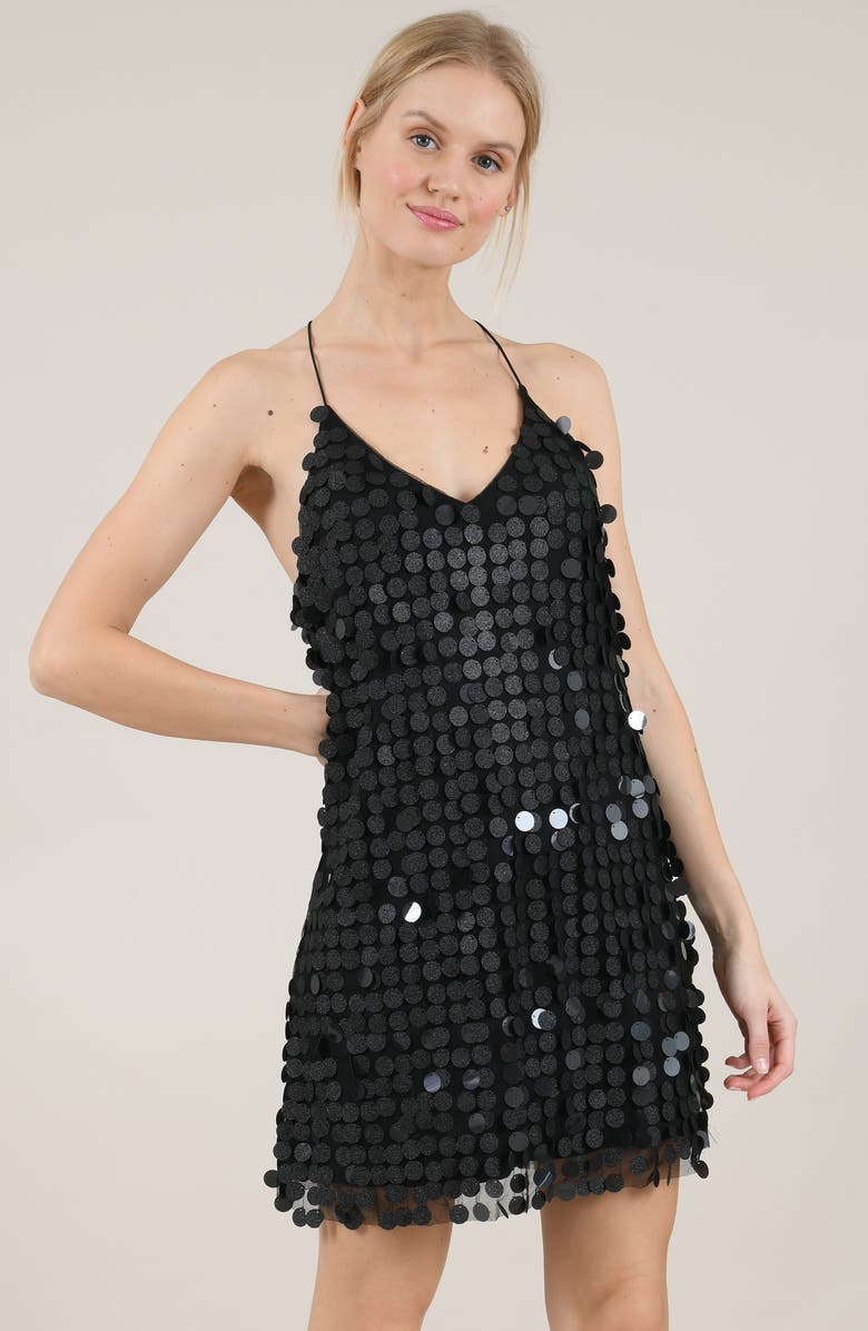 Molly Bracken Strappy Sequin Minidress, Alternate, color, 