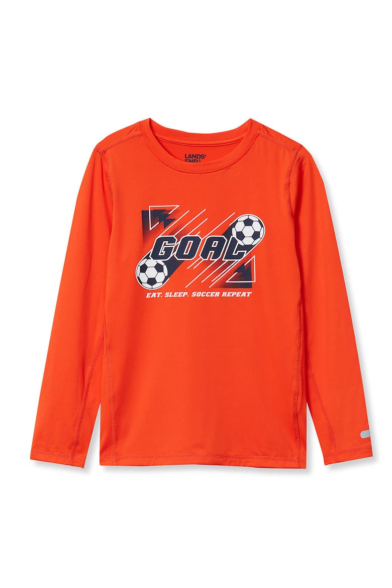 Boys Active Long Sleeve Graphic Tee, Main, color, Goal/Bright Orange