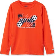 Lands' End Boys Husky Active Long Sleeve Graphic Tee