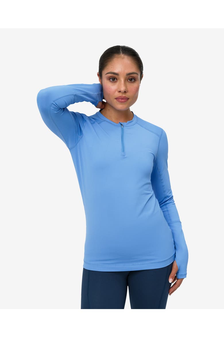 Women's Performance Quarter Zip Long Sleeve Crew Shirt for Sun and UV Protection, Alternate, color, Indigo
