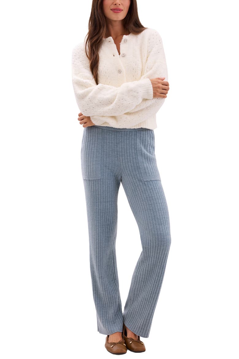 Pointelle Cropped Cardigan, Alternate, color, PEARL