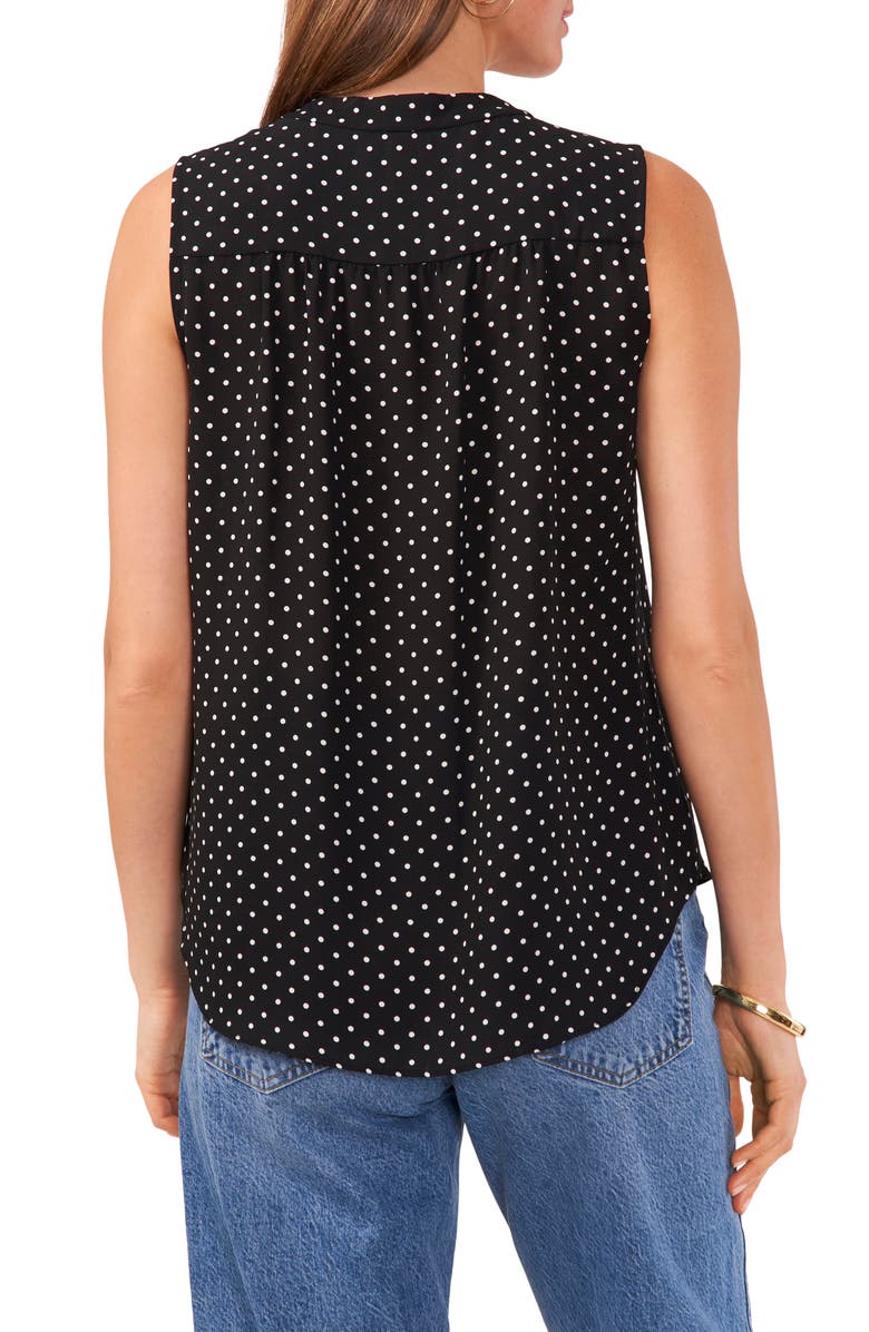 Vince Camuto Polka Dot Sleeveless Blouse, Alternate, color, 