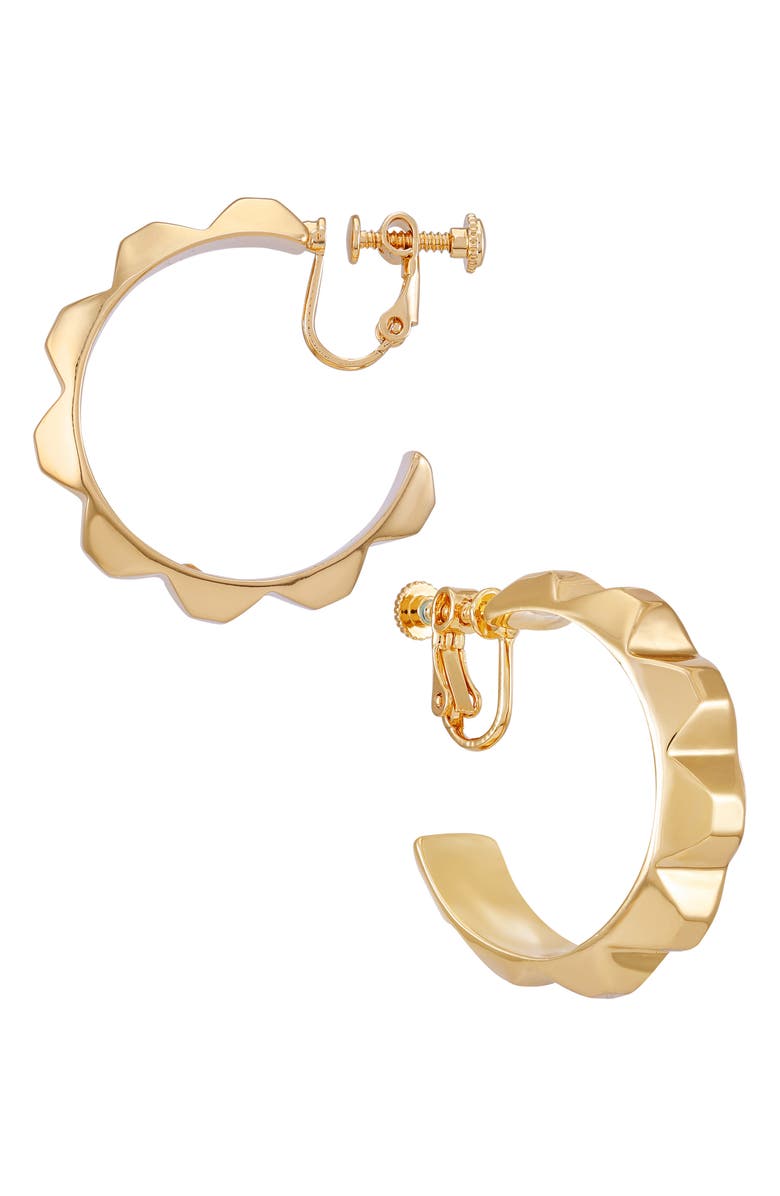 Vince Camuto Geometric Clip-On Hoop Earrings, Main, color, 