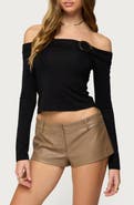 EDIKTED Mazi Foldover Ring Off the Shoulder Top