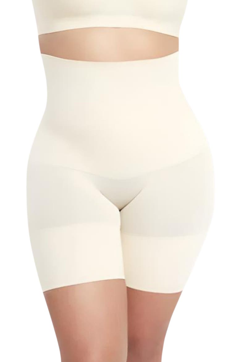 High Waist Shaping Shorts, Main, color, Nude